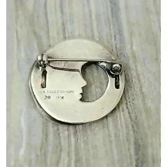 Kieselstein Cord Sterling Silver Moon Brooch Pin - Picture 3 of 4